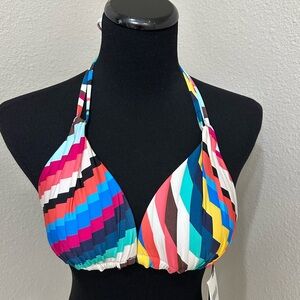 La Blanca Women's Slice Printed Halter Bikini Top